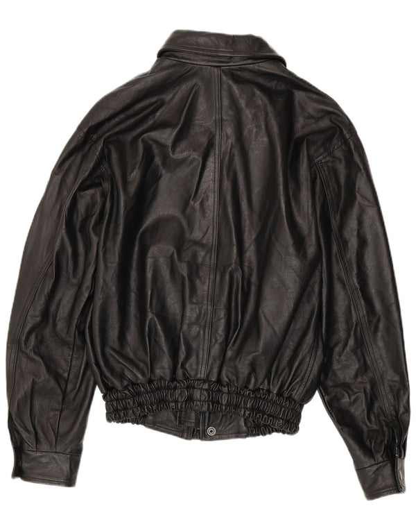 VINTAGE Ανδρικό Δερμάτινο Μπουφάν UK 36 Small Black Leather