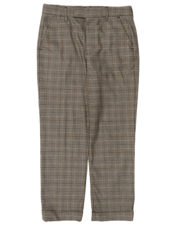 Zara γυναικείο ψηλόμεσο ίσιο παντελόνι EU 36 XS W26 L25 Grey Check