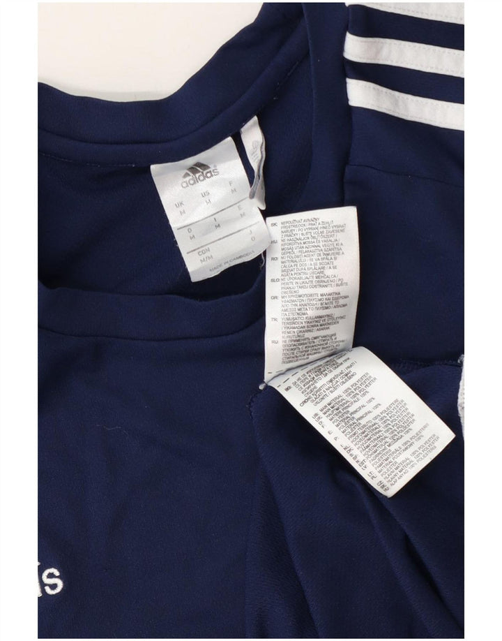 Ανδρικό T-Shirt Climalite Adidas Top Medium Navy Blue Colorblock Πολυεστέρας