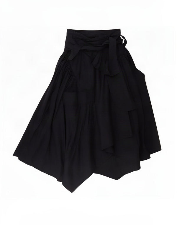 Max Mara γυναικεία ασύμμετρη φούστα UK 6 XS W25 Navy Blue από βαμβάκι