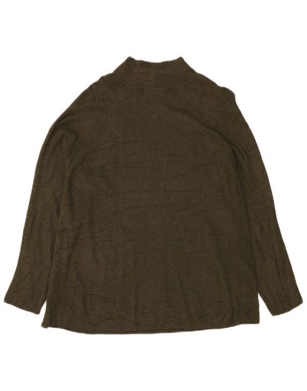 Marks & Spencer Γυναικείο πουλόβερ με λαιμό χελώνα UK 20 2XL Khaki Viscose
