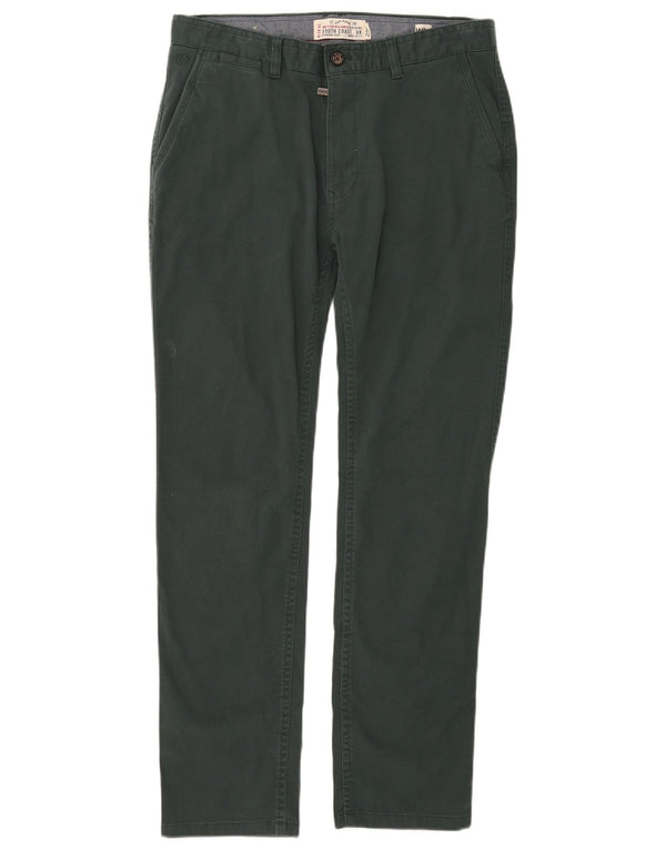 Fat Face Ανδρικό ίσιο κανονικό παντελόνι Chino W34 L30 Πράσινο βαμβακερό