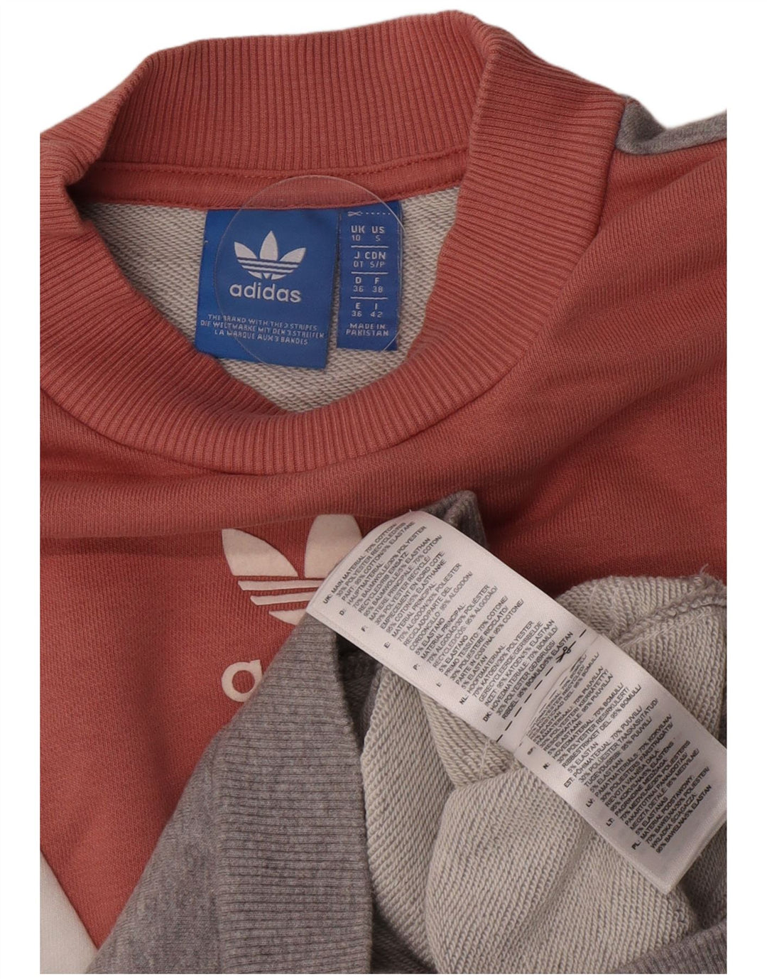 Adidas Γυναικεία φούτερ μεγάλου μεγέθους Jumper UK 10 Small Grey Colourblock