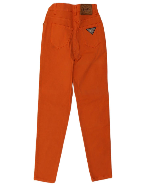 Pit Stop Γυναικείο Ψηλόμεσο Skinny Jeans IT 44 Medium W24 L26 Πορτοκαλί βαμβακερό