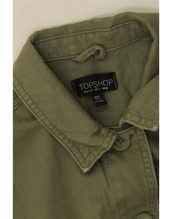 Topshop Γυναικείο Utility Jacket UK 8 Small Khaki Cotton