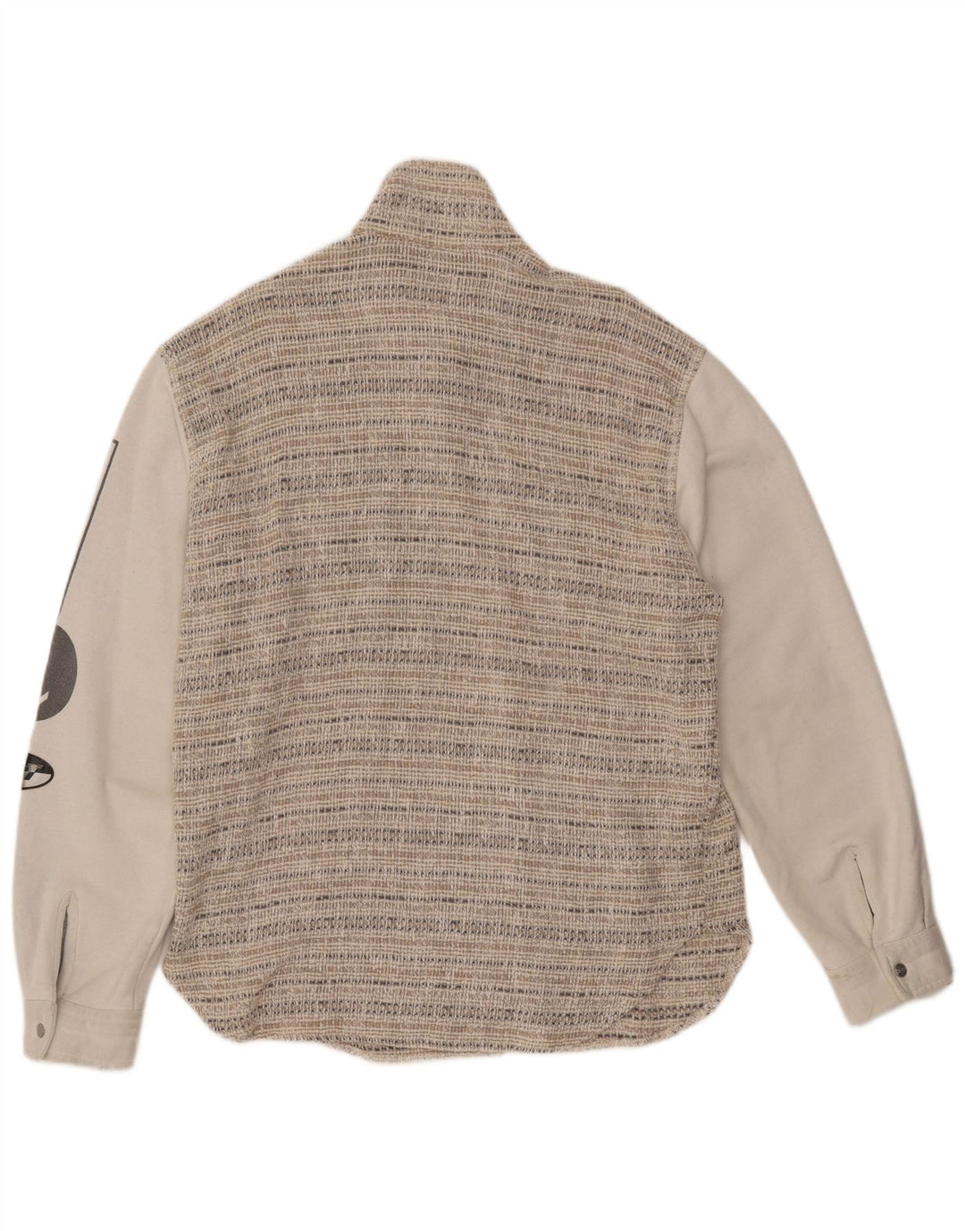 Ανδρικό γραφικό μπουφάν VINTAGE UK 44 2XL μαλλί μπεζ ριγέ