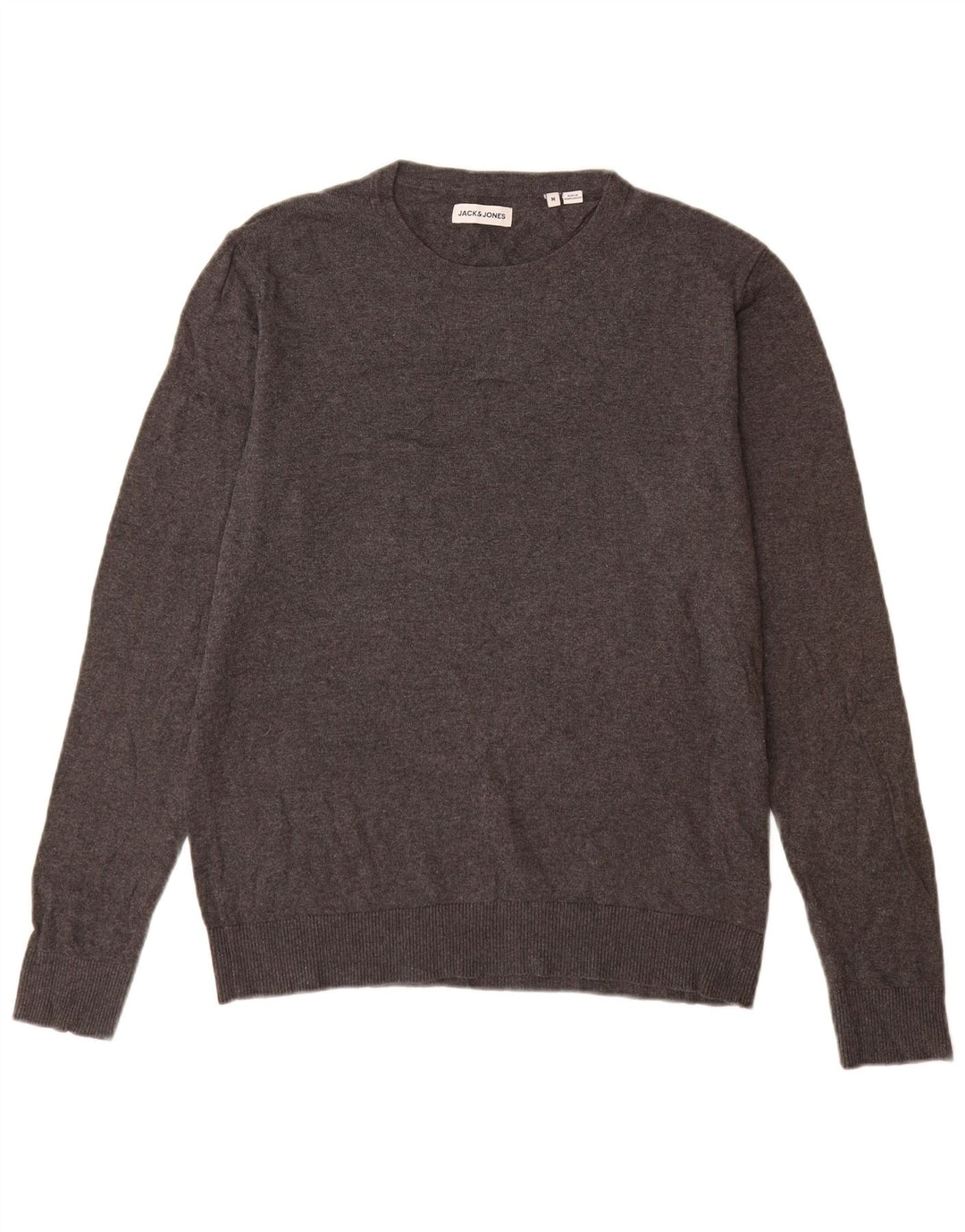 Jack & Jones Ανδρικό πουλόβερ με λαιμόκοψη μεσαίου γκρι βαμβακερό