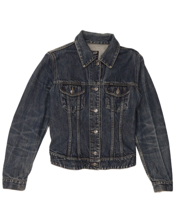 Gas Womens Street Mood Crop Τζιν μπουφάν UK 10 Small Blue Cotton