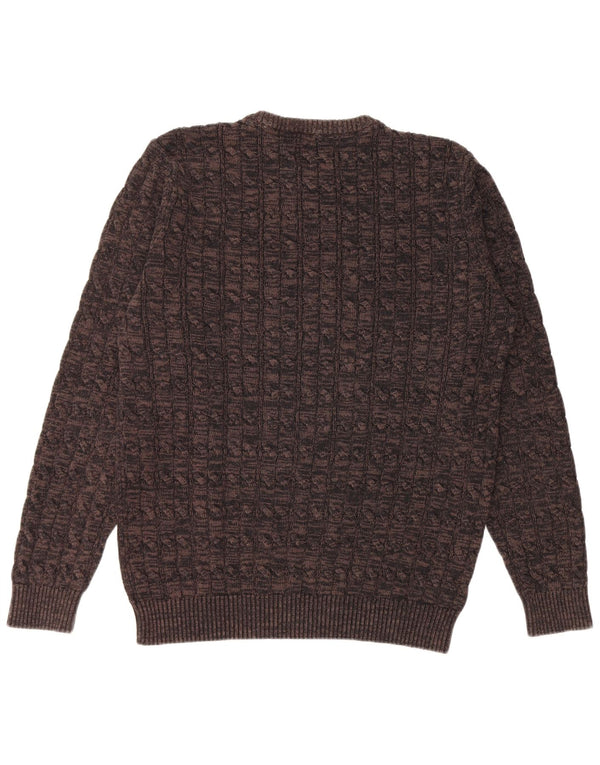 Petrol Industries Mens Crew Neck Jumper πουλόβερ 2XL Καφέ Βαμβακερό