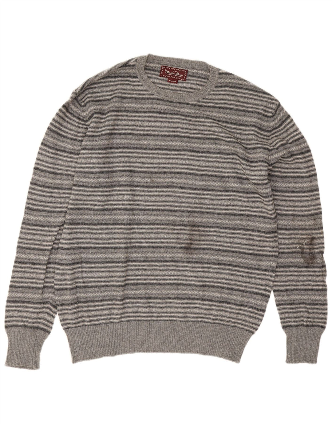 Ανδρικό πουλόβερ Marlboro Classics Crew Neck Jumper XL Γκρι ριγέ