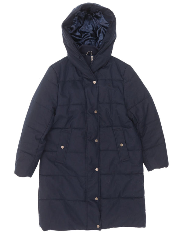 Crew Clothing Γυναικείο παλτό με κουκούλα UK 16 Large Navy Blue Polyester