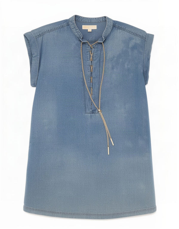 Michael Kors Γυναικείο φόρεμα Shift UK 10 Small Blue Lyocell