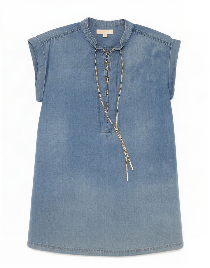 Michael Kors Γυναικείο φόρεμα Shift UK 10 Small Blue Lyocell