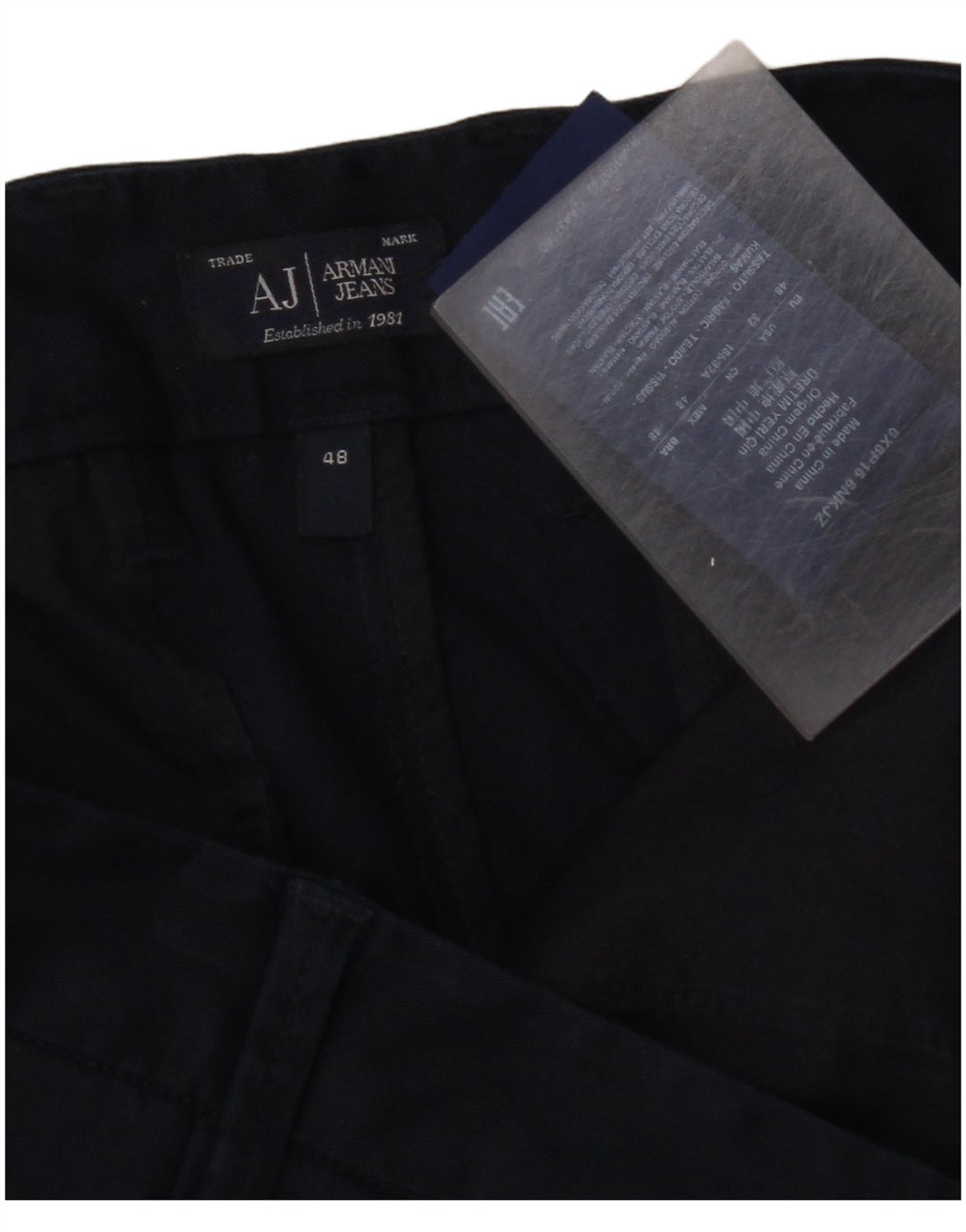 ARMANI Ανδρικό Slim Παντελόνι Chino IT 48 Medium W32 L33 Navy Blue Cotton