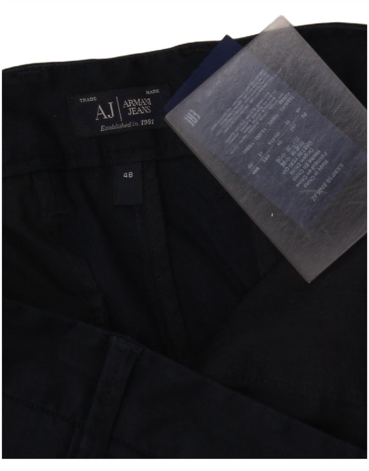ARMANI Ανδρικό Slim Παντελόνι Chino IT 48 Medium W32 L33 Navy Blue Cotton