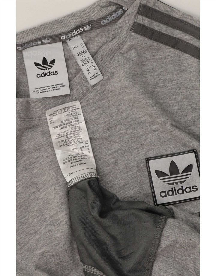 Ανδρικό T-Shirt Adidas Τοπ μεσαίο γκρι βαμβακερό