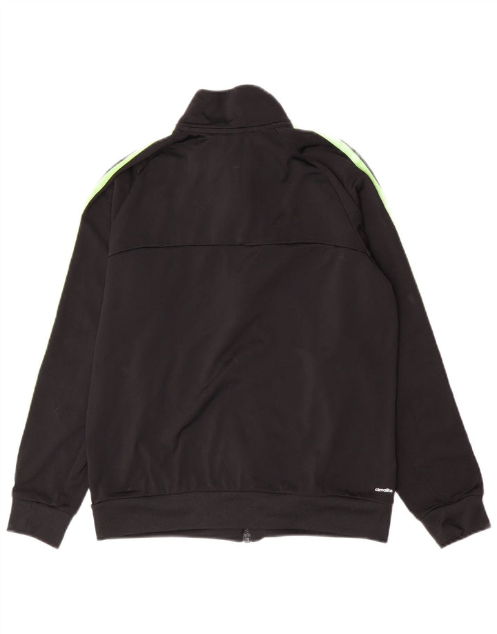 Adidas Boys Climalite Tracksuit Top Jacket 13-14 Years Black Polyester