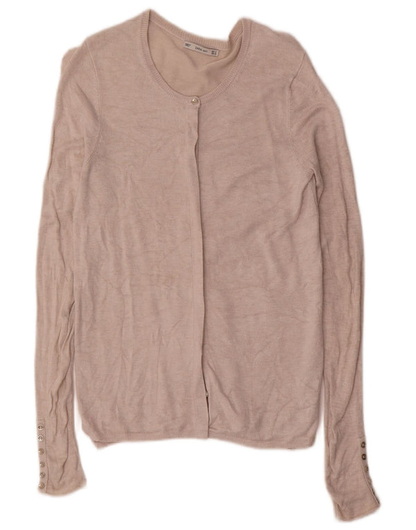 Zara Γυναικεία Ζακέτα UK 10 Small Beige Viscose