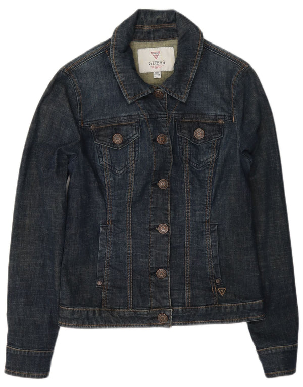 Guess Γυναικείο Τζιν Μπουφάν UK 8 Small Navy Blue Cotton
