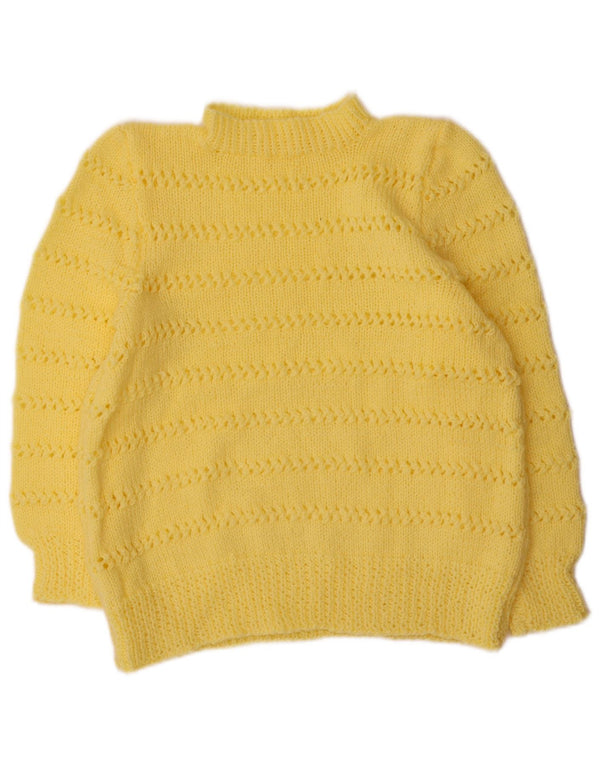 Vintage γυναικείο πουλόβερ με λαιμό χελώνα UK 14 Large Yellow