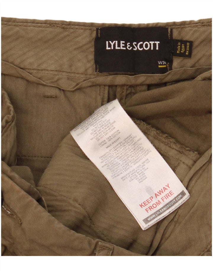 Lyle & Scott Ανδρικό σορτς Chino W36 Μεγάλο βαμβακερό χακί