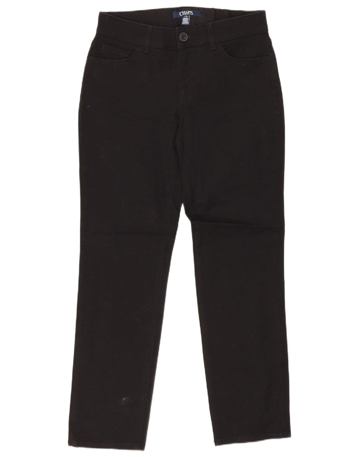 Chaps Γυναικείο ίσιο casual παντελόνι US 4 Small W27 L27 Μαύρο βαμβακερό