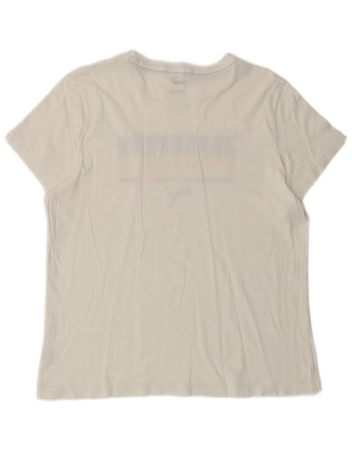 PUMA Womens Graphic T-Shirt Top UK 14 Large White