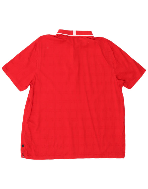 Ted Baker Mens Polo Shirt Size 5 XL Red Cotton