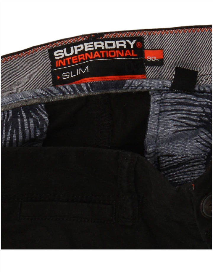Ανδρικό Slim σορτς Chino Superdry W30, μεσαίο μαύρο βαμβακερό