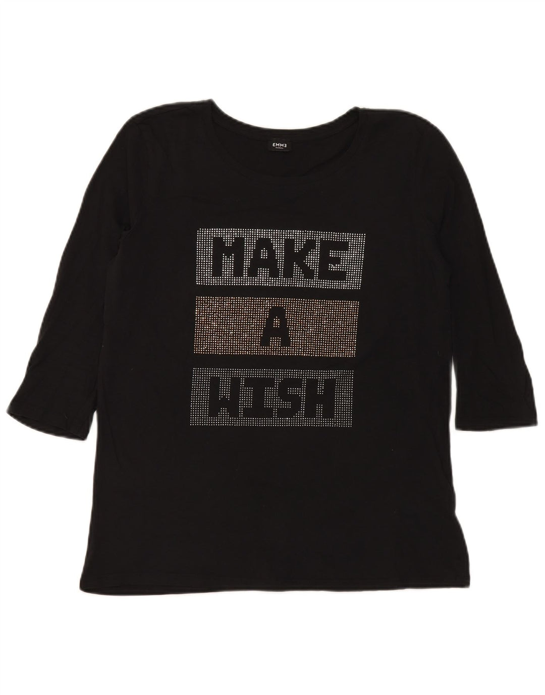 Marella Γυναικείο EMME Graphic Top 3/4 Sleeve UK 12 Medium Black