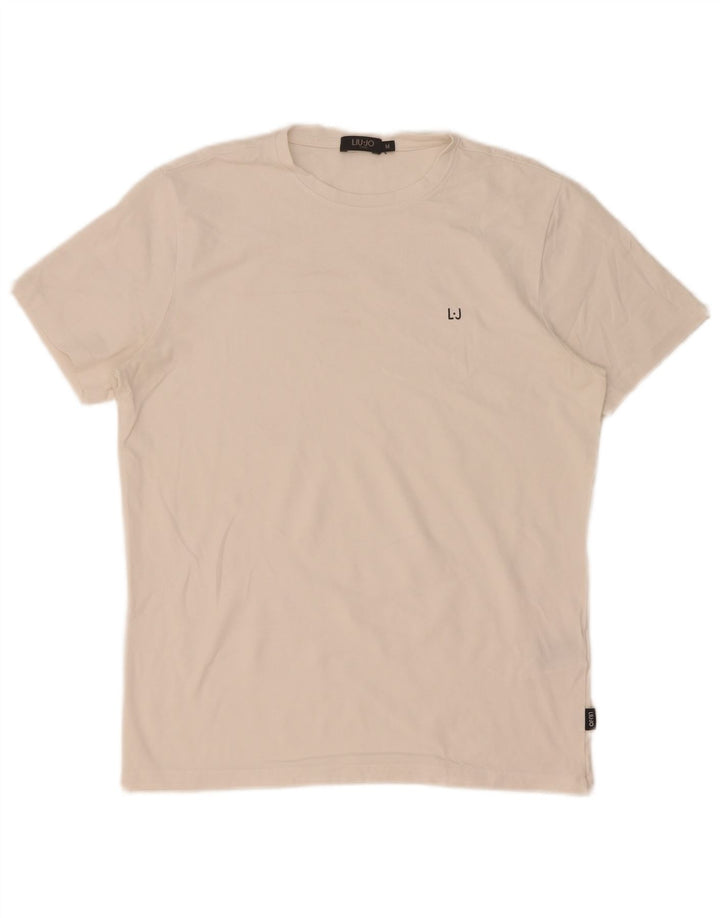Ανδρικό T-Shirt Liu Jo Top Βαμβακερό μεσαίο λευκό