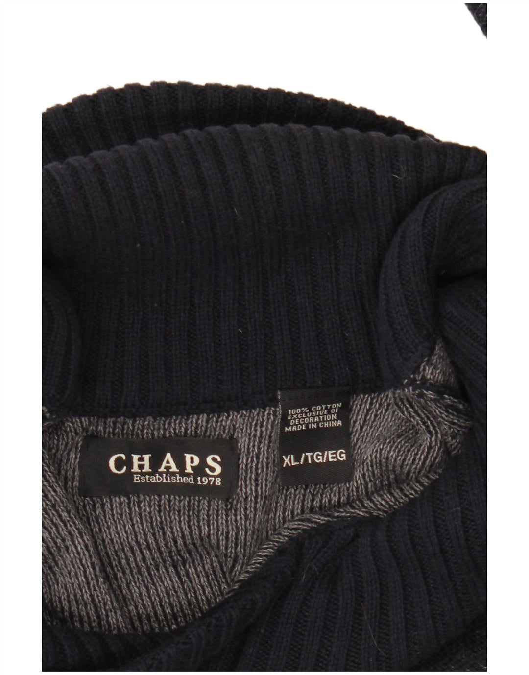CHAPS Ανδρικό πουλόβερ με λαιμόκοψη XL Navy Blue Flecked