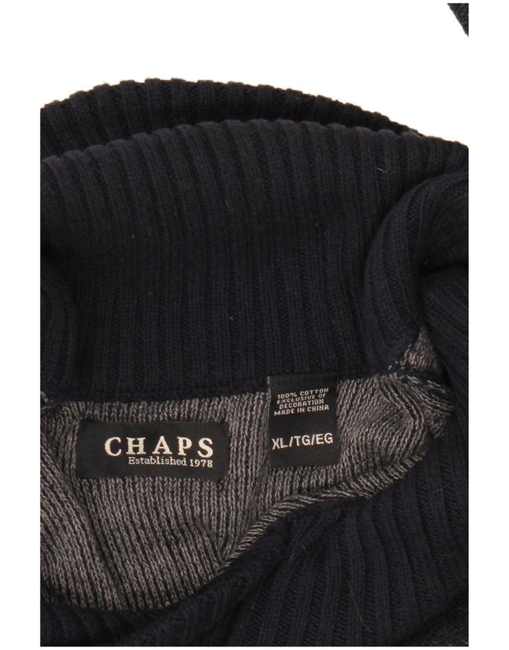 CHAPS Ανδρικό πουλόβερ με λαιμόκοψη XL Navy Blue Flecked