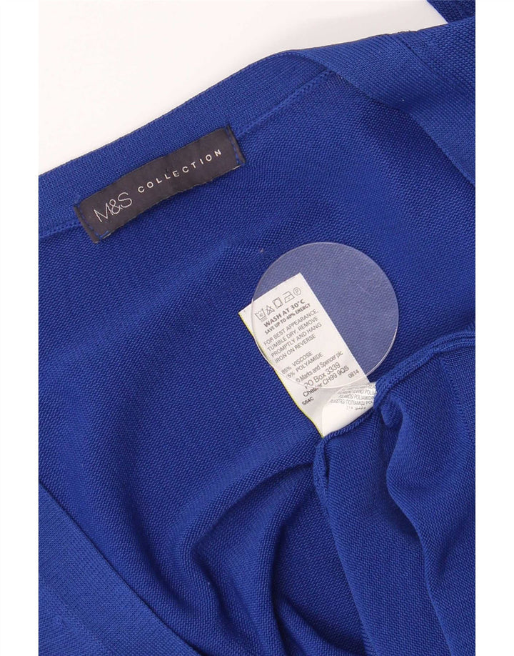 Marks & Spencer Γυναικείο πουλόβερ ζακέτα με κανονική εφαρμογή UK 14 Medium Blue