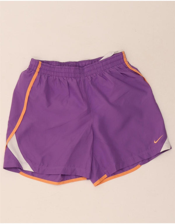 Nike Womens Sport Shorts UK 14 Large Purple Colourblock