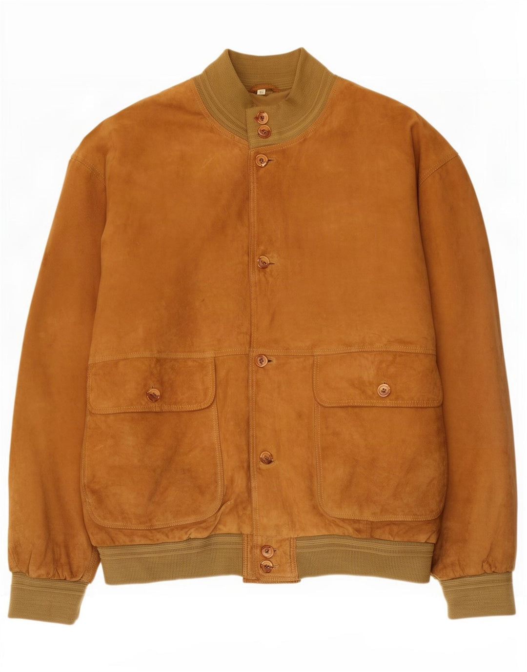 Vintage Ανδρικό Suede Bomber Jacket IT 62 6XL Καφέ Δερμάτινο