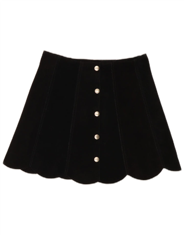 VINTAGE Γυναικεία Suede Mini Φούστα W26 Small Black