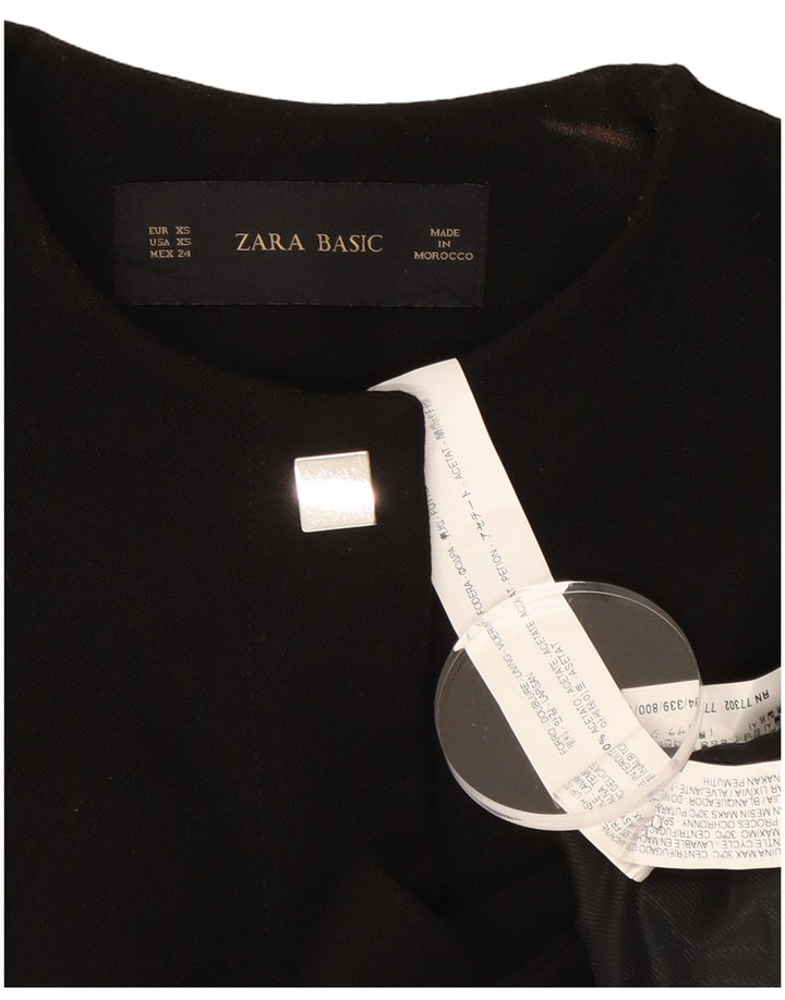 Zara Γυναικείο Μπουφάν Blazer Crop 1 Button UK 6 XS Black Acetate