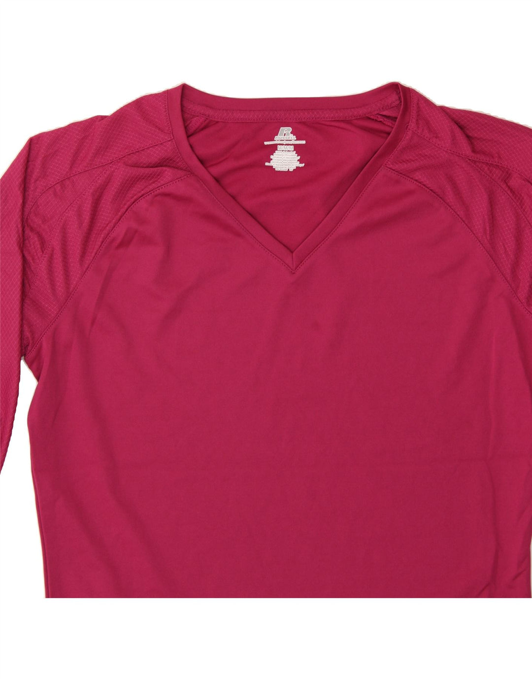 RUSSELL ATHLETIC Womens Top Long Sleeve UK 12 Medium Pink Polyester Vintage Russell Athletic and Second-Hand Russell Athletic from Messina Hembry 