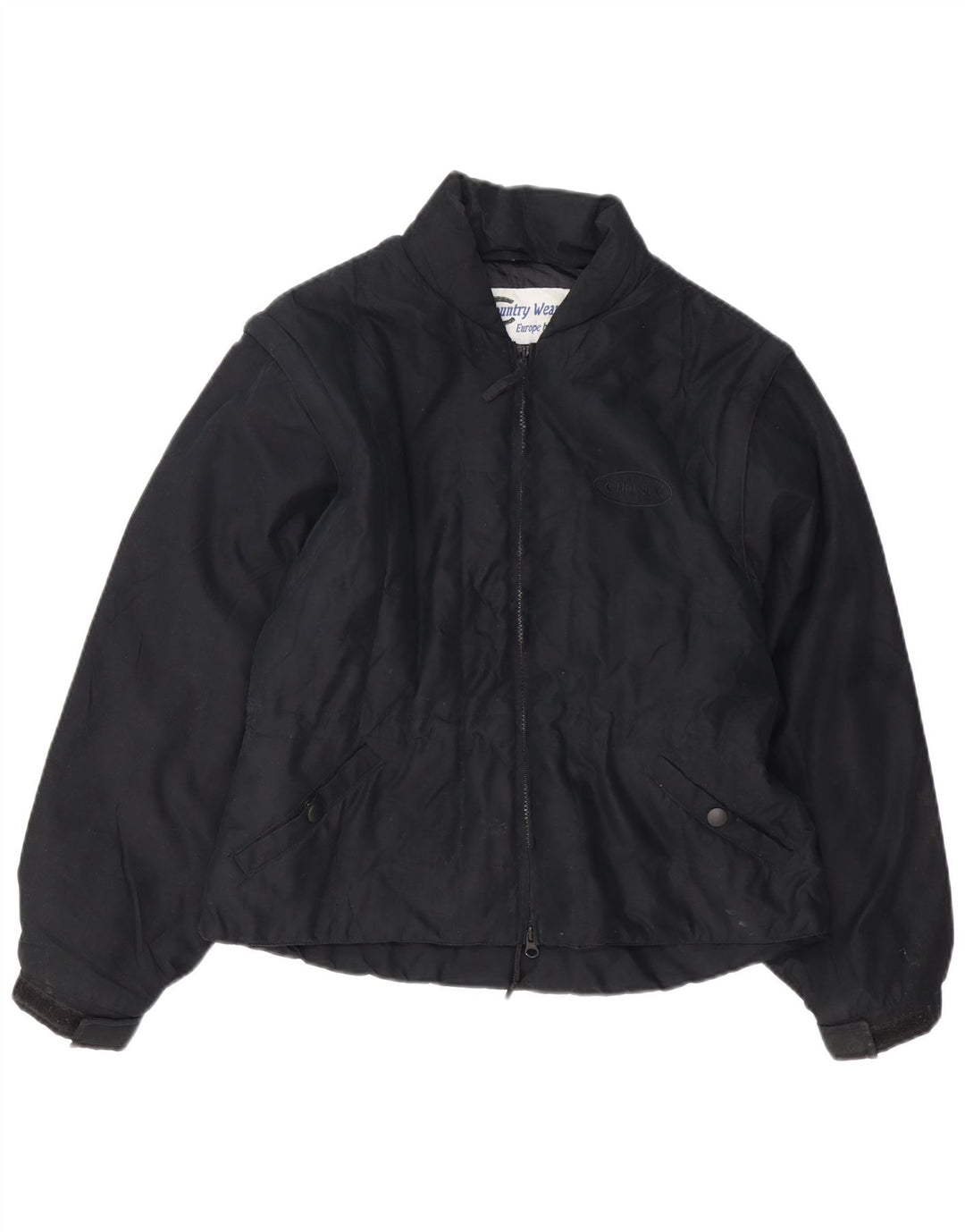 Vintage Ανδρικό Bomber Jacket UK 36 Small Black Polyester