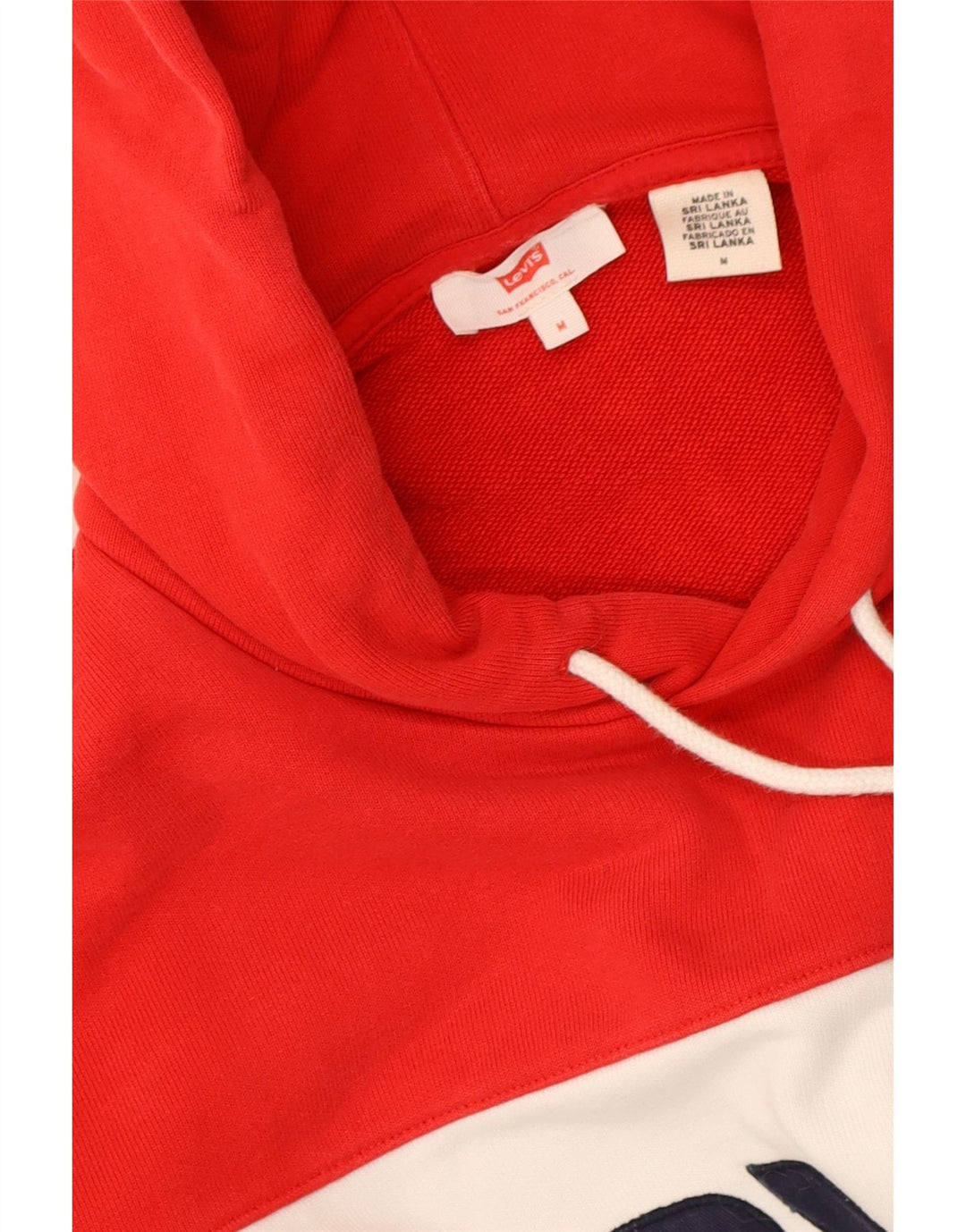 LEVI'S Womens Graphic Hoodie Jumper UK 14 Medium Multicoloured Colourblock Vintage Levi's and Second-Hand Levi's from Messina Hembry 