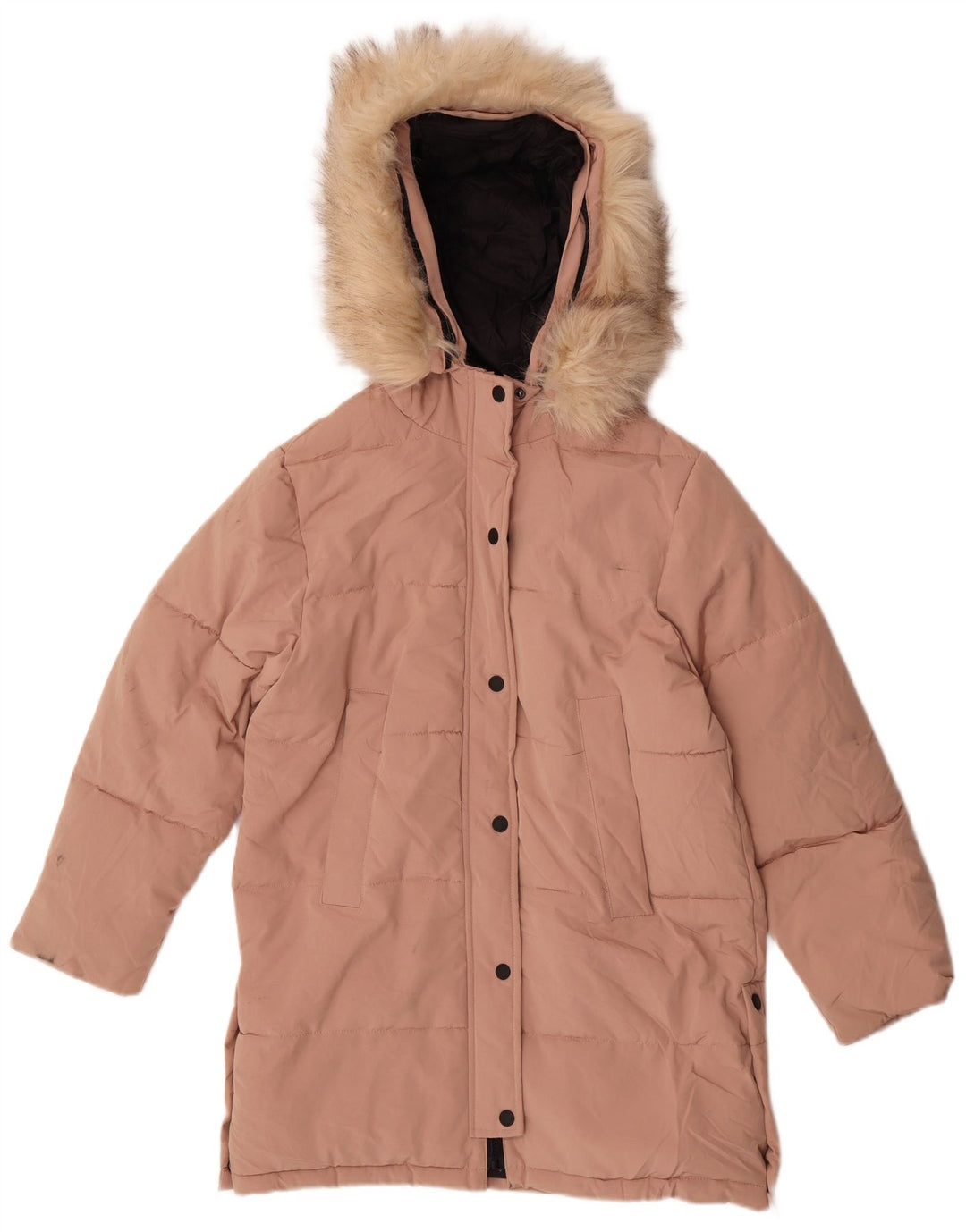 Zara Girls Hooded Jacket 13-14 Years Pink Polyester