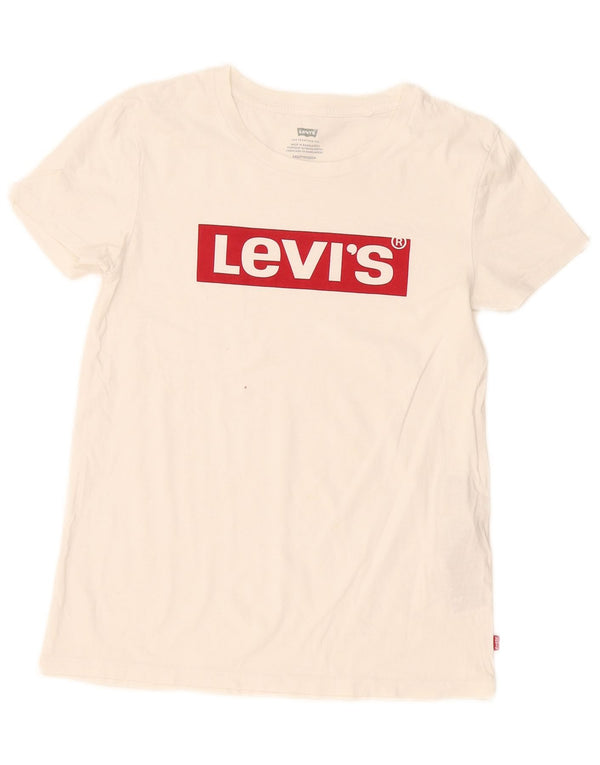 Γυναικείο γραφικό μπλουζάκι Levi's Top UK 2 2XS Λευκό βαμβακερό