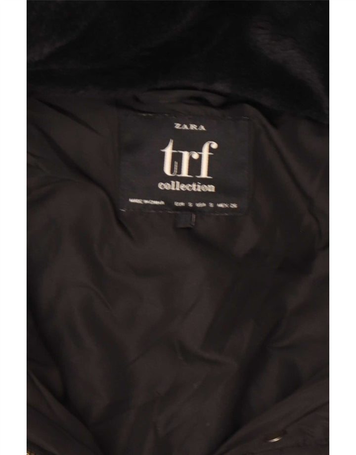 Zara γυναικείο μπουφάν Trafaluc με κουκούλα UK 10 μικρό μαύρο πολυεστέρα
