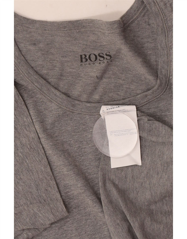 Ανδρικό T-Shirt Hugo Boss Top Βαμβακερό μεγάλο γκρι