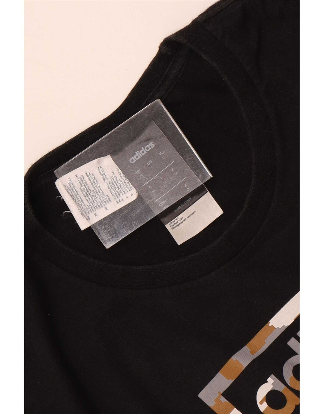 Ανδρικό γραφικό T-Shirt Adidas Top Μεσαίο μαύρο βαμβακερό