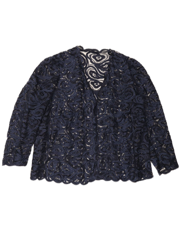 Vintage Γυναικεία Δαντελένια Ζακέτα UK 18 XL Navy Blue Paisley