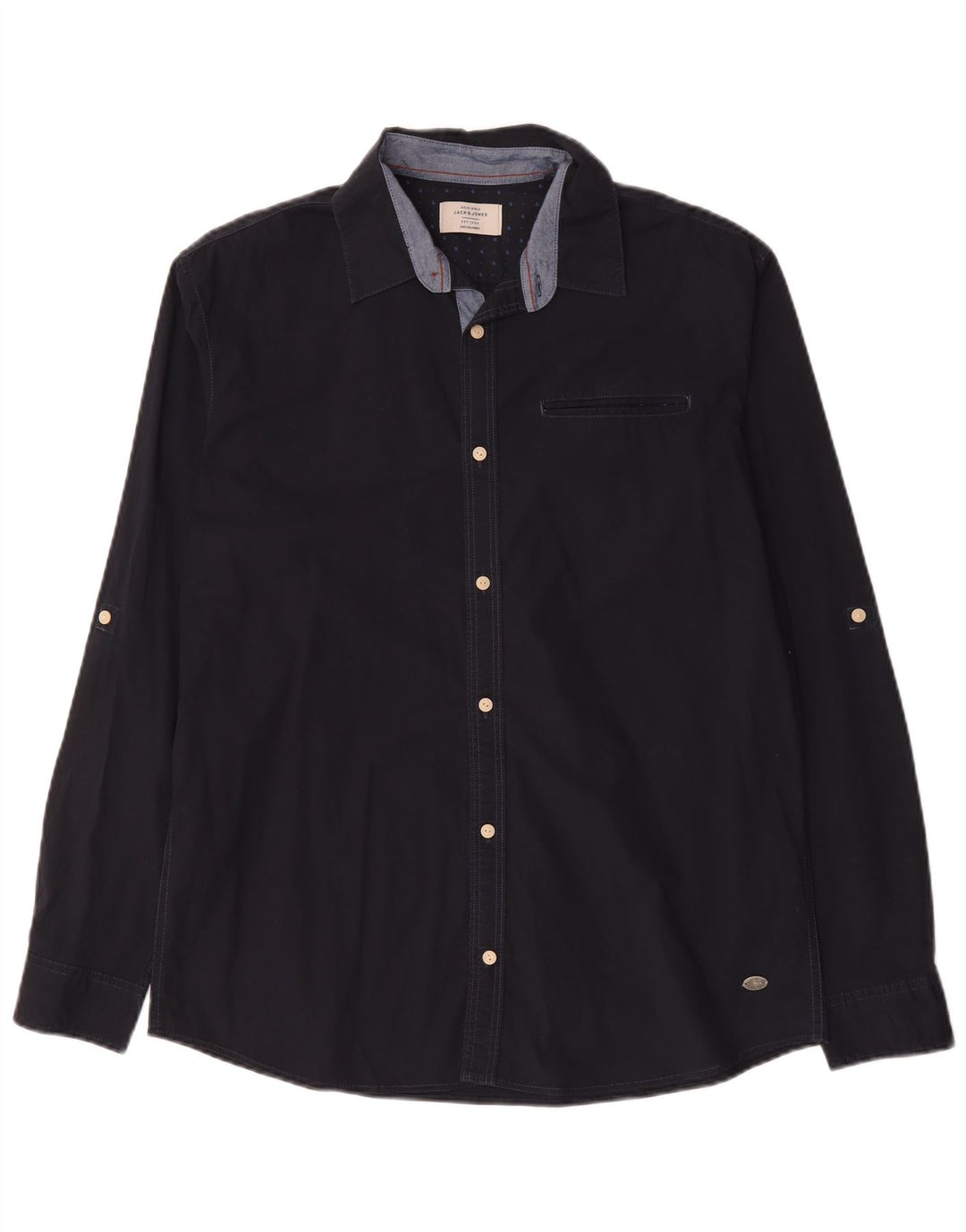 Jack & Jones Ανδρικό πουκάμισο XL Navy Blue Cotton