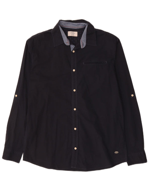 Jack & Jones Ανδρικό πουκάμισο XL Navy Blue Cotton