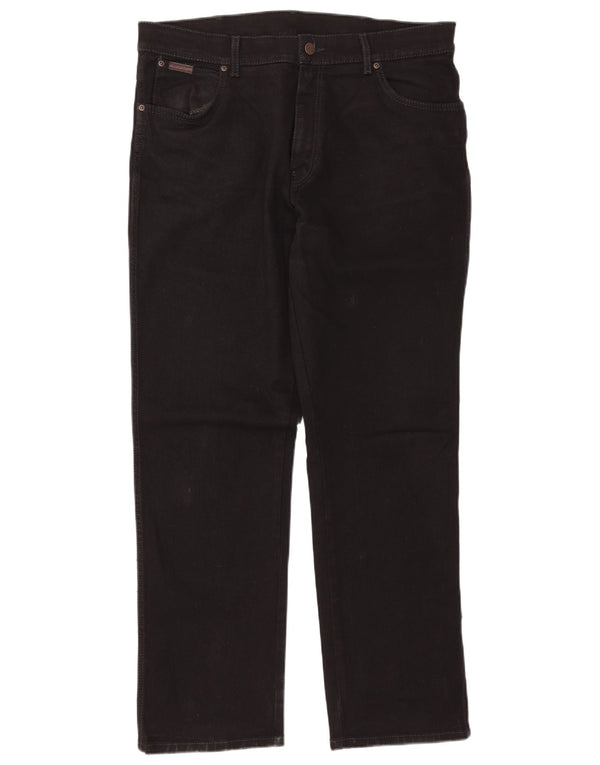WRANGLER Ανδρικό Texas Stretch Straight Jeans W38 L32 Μαύρο βαμβακερό